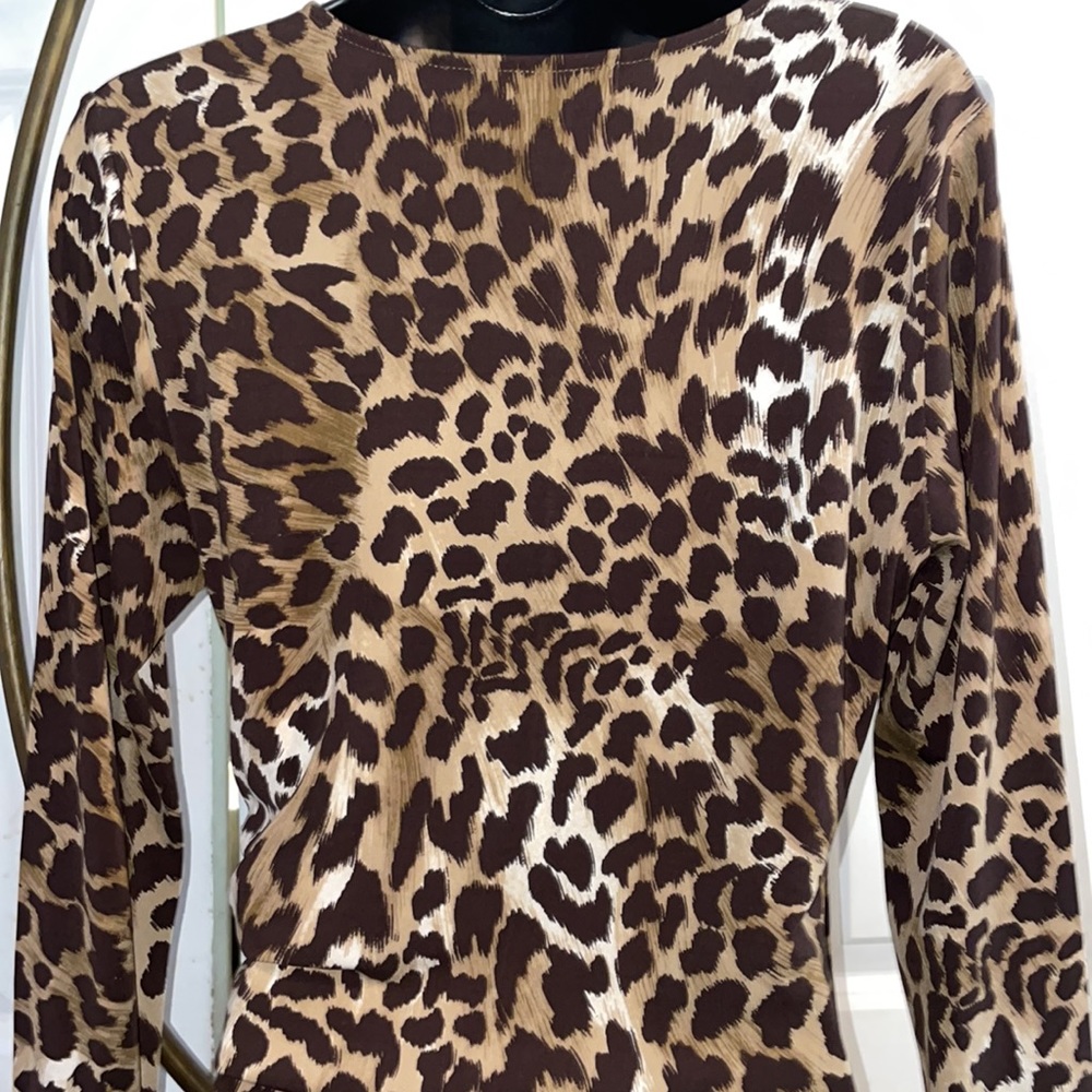 Michael Kors Ruched Leopard Bodycon-Size 6 - Picture 8 of 13